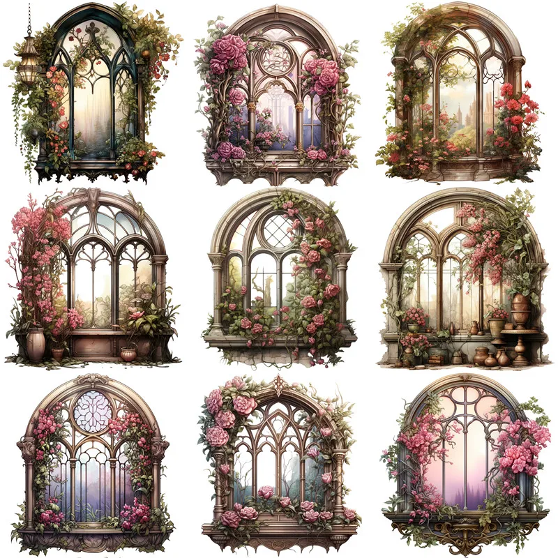 

Flower window Stickers Crafts And Scrapbooking stickers kids toys book Decorative sticker DIY Stationery