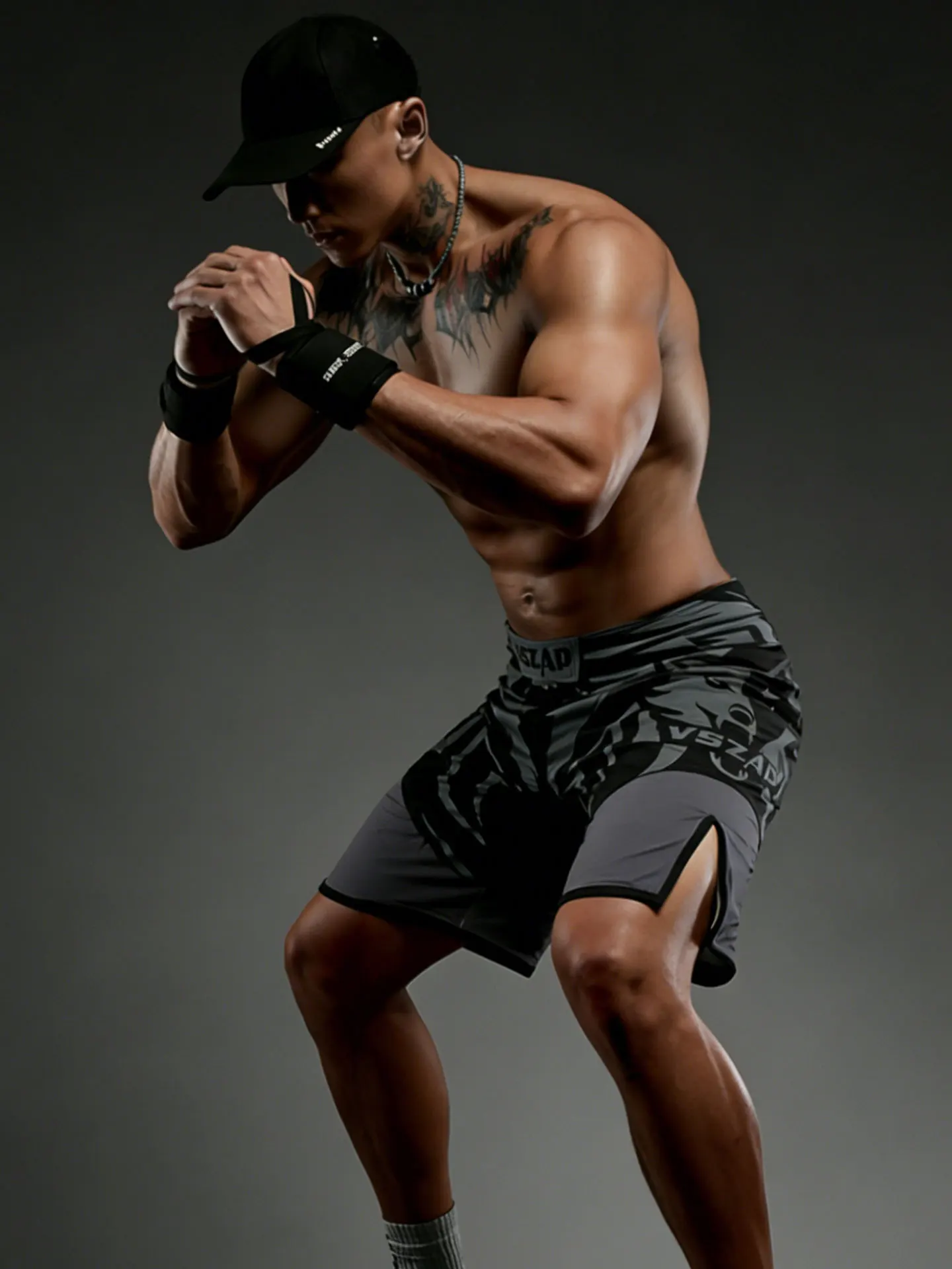 VSZAP Men's Boxing Fight Shorts Soft MMA Muay Thai Sport Trunks Grappling Sanda Kickboxing Pants for Martial Arts