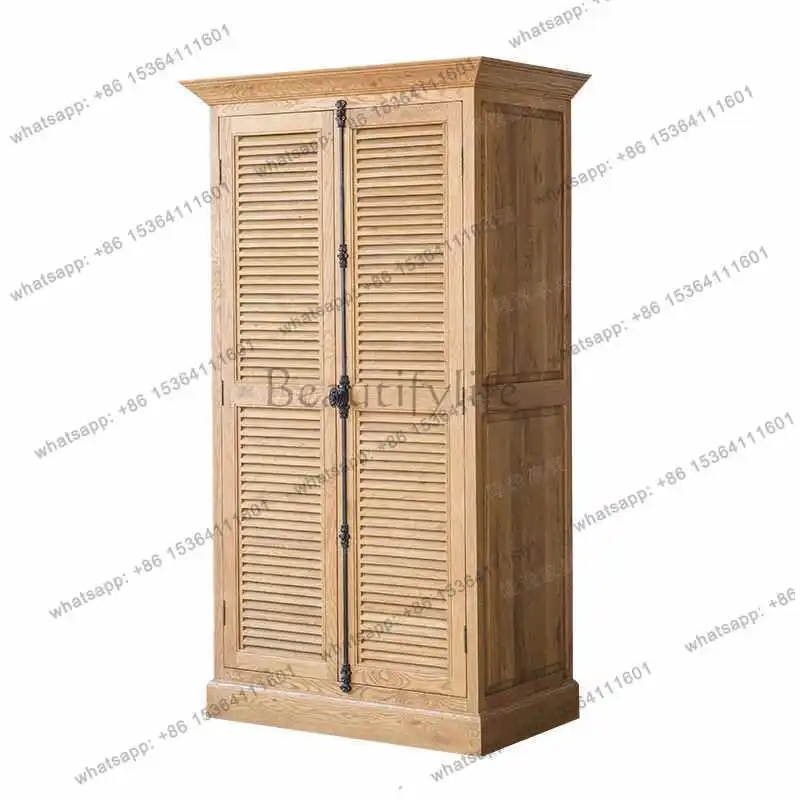 

American country vintage wardrobe louver long handle bedroom locker