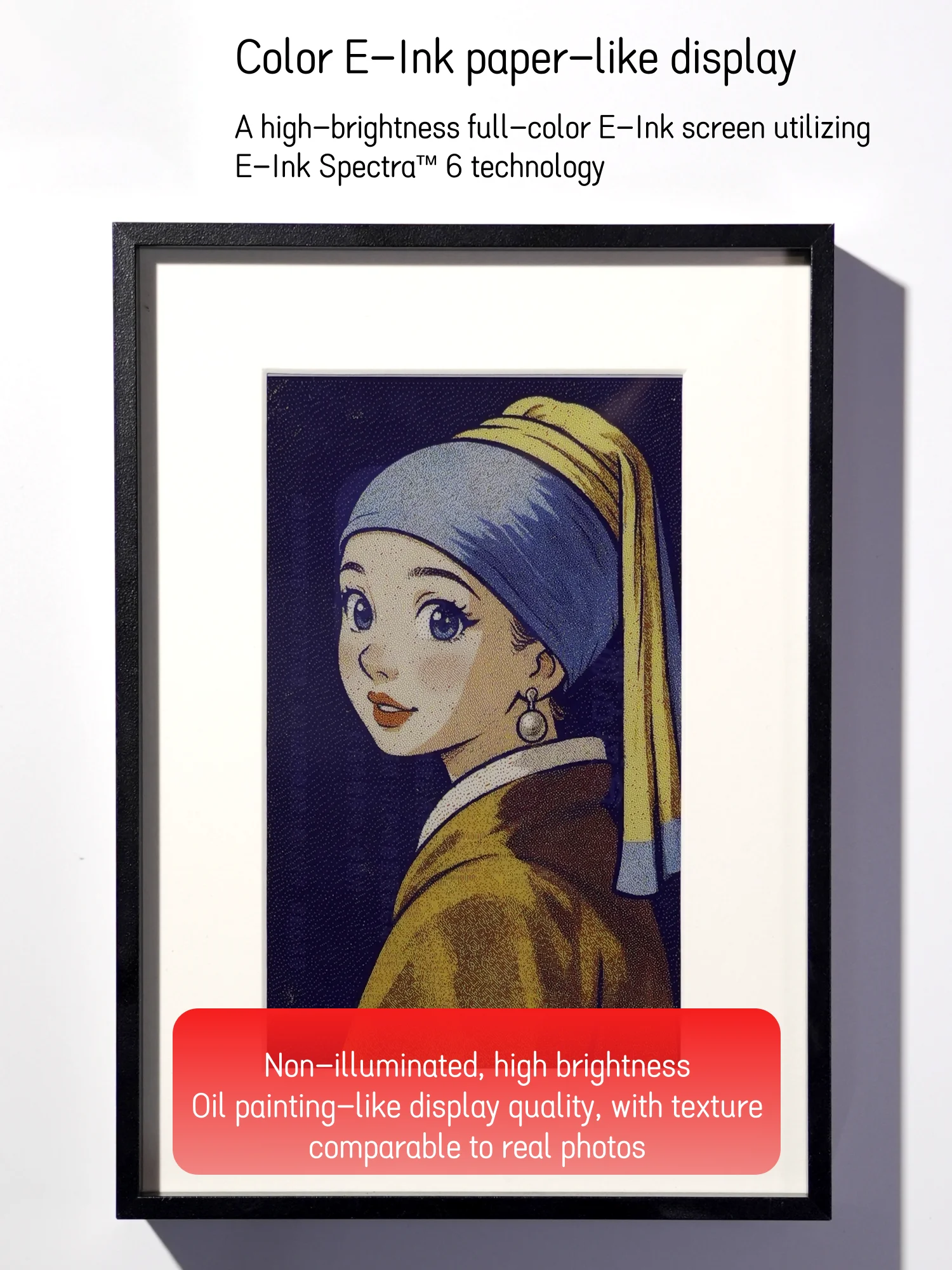 إطار صورة فني خشبي مثبت على الحائط مقاس 7.3 بوصة من Hindetel يعمل بالذكاء الاصطناعي الرقمي مقاس 7.3 بوصة