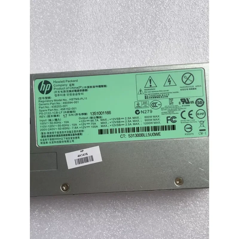 for HP DL580 G7 1200W Server Power Supply HSTNS Original Replacement PSU Module High Efficiency Redundant Power Unit for