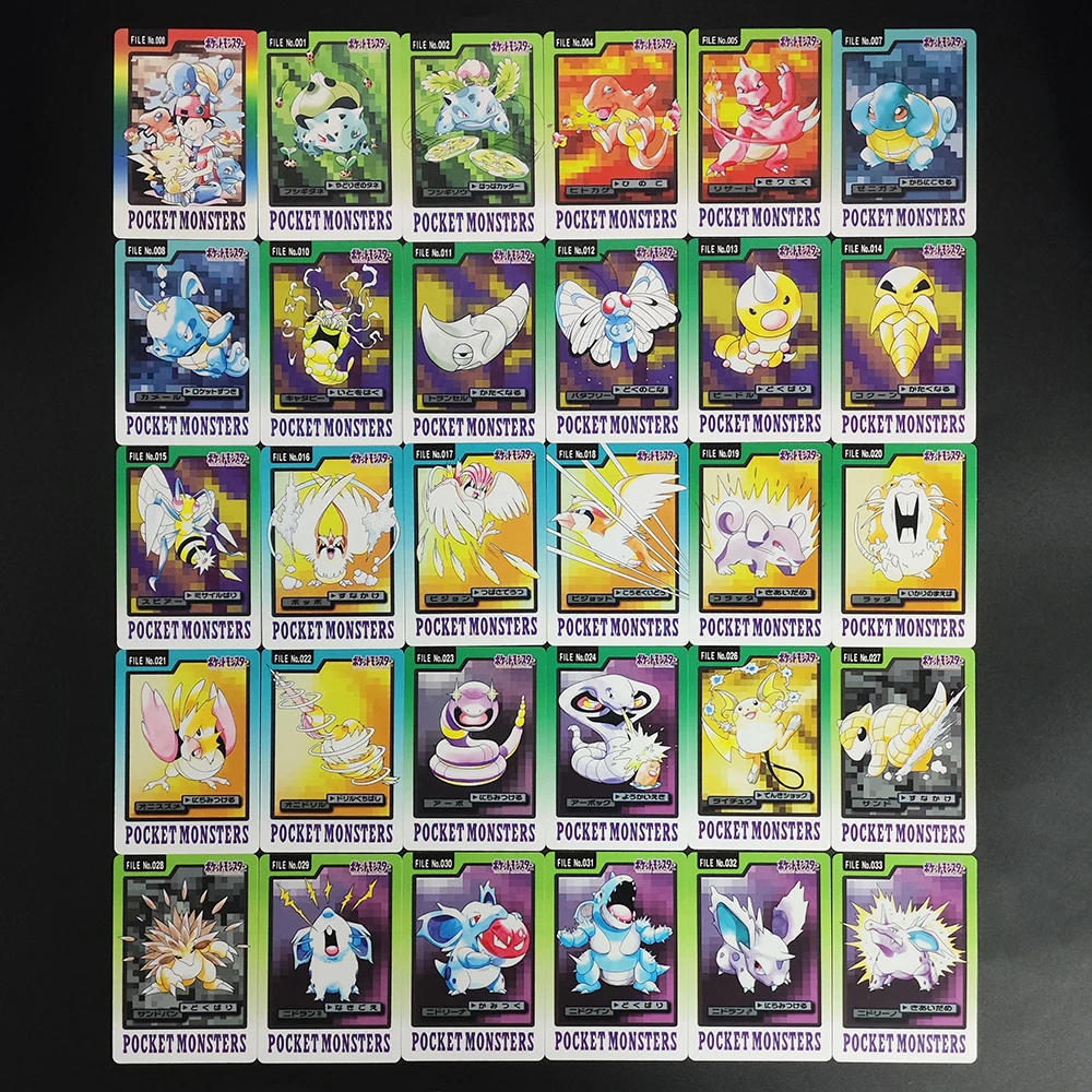 153 قطعة/المجموعة 1997 بوكيمون حوش الجيب ملف رقم 001-153 مخلوقات لعبة Preak جمع لعبة ببطاقات ورقية التداول #6