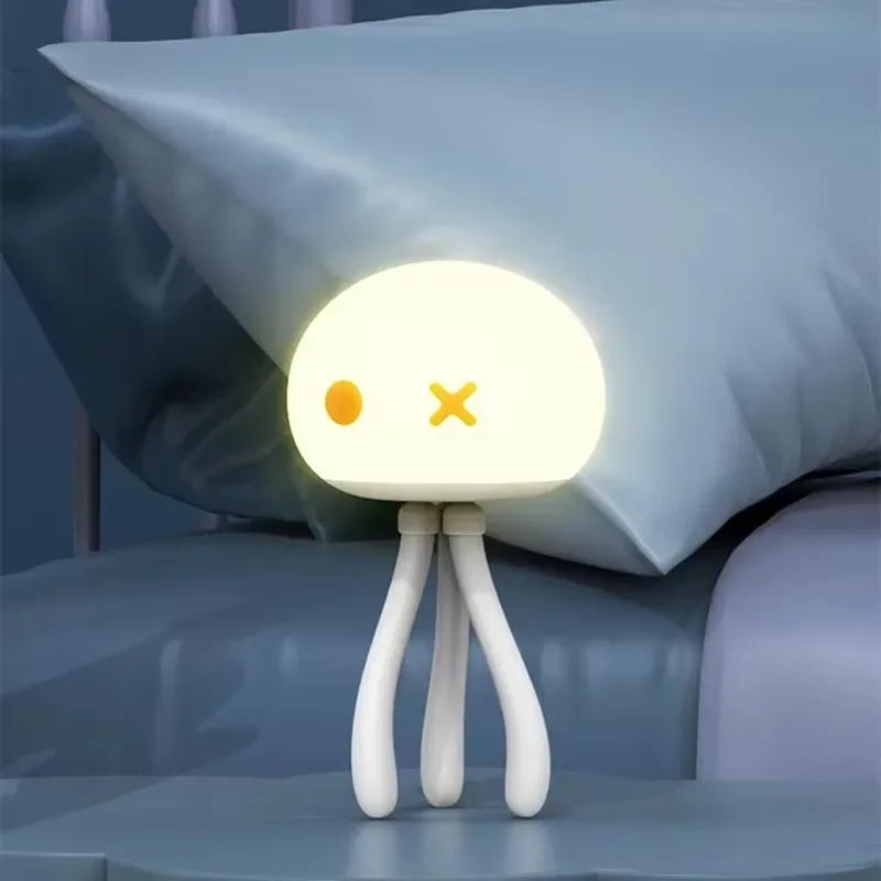 Cute Jellyfish Silicone Night Light Soft Touch Control LED Lamp for Kids Room Decor Baby Sleep Aid Gift for Boys and Girls