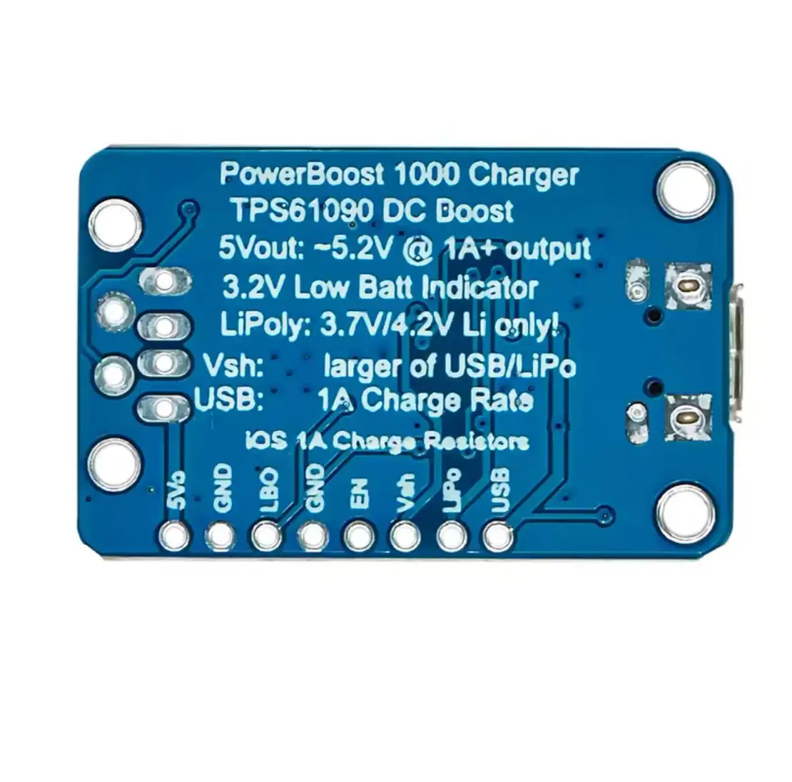 Rechargeable 5V Lipo USB Boost Charger 1A PowerBoost 1000 2465 Spot Module - High Capacity 1000C for Electronic Components