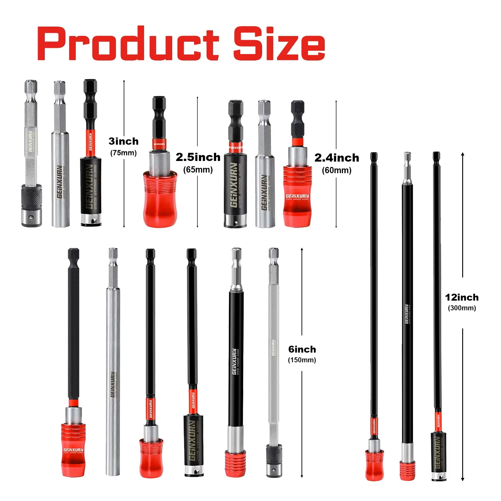 Geinxurn Mixed Screwdriver Bit Holders,  Extension Drill Bit Holder Hex Shank Quick-Change Drill Bit Guide