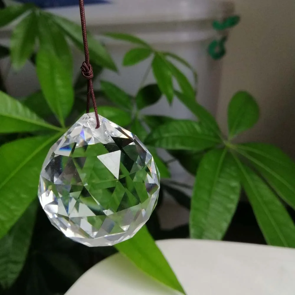 Camal-K9 Crystal Ball Clear Prismas Pingente, Suncatcher, Lustre Lâmpada de Iluminação Parte, Cortina, DIY Ornamento Pendurado, 30mm, 40mm, 50mm, 5Pcs