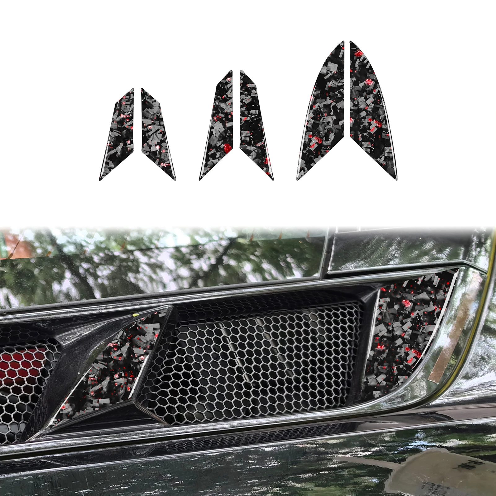 

Forged Carbon Fiber Gold Foil decoration stickers Automobile parts For chevrolet corvette C8 20+