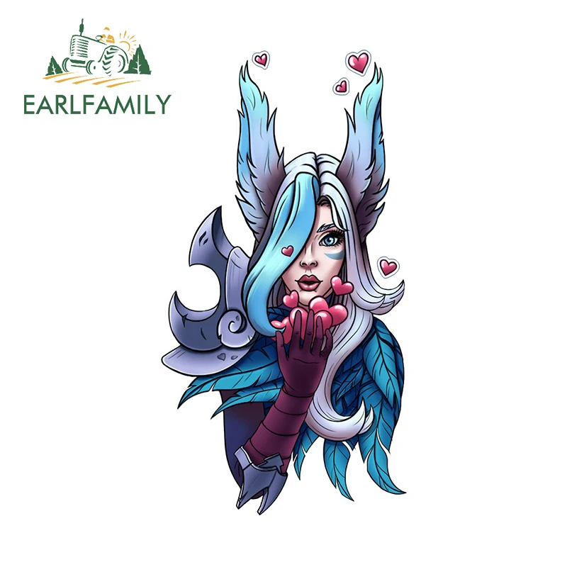 EARLFAMILY 13cm x 7.1cm for League of Legends Ahri Car Sticker Occlusion Scratch Decal Air Conditioner Personality RV Decoration