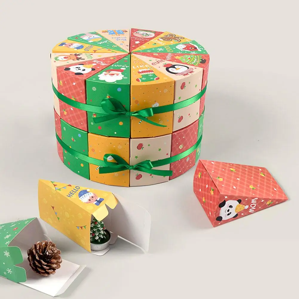 

12 шт., рождественская елка, треугольная бумажная подарочная коробка, пряничный человечек, печенье, конфеты, коробка для закусок, сделай сам, с Рождеством, с Новым годом, поставки