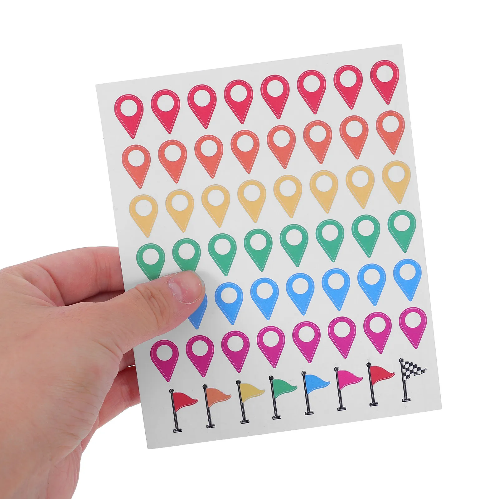 

5 листов цветных позиционных наклеек для карт, самоклеящиеся маркеры для отметки туристических мест, съемные точечные этикетки, идеально подходят для походов