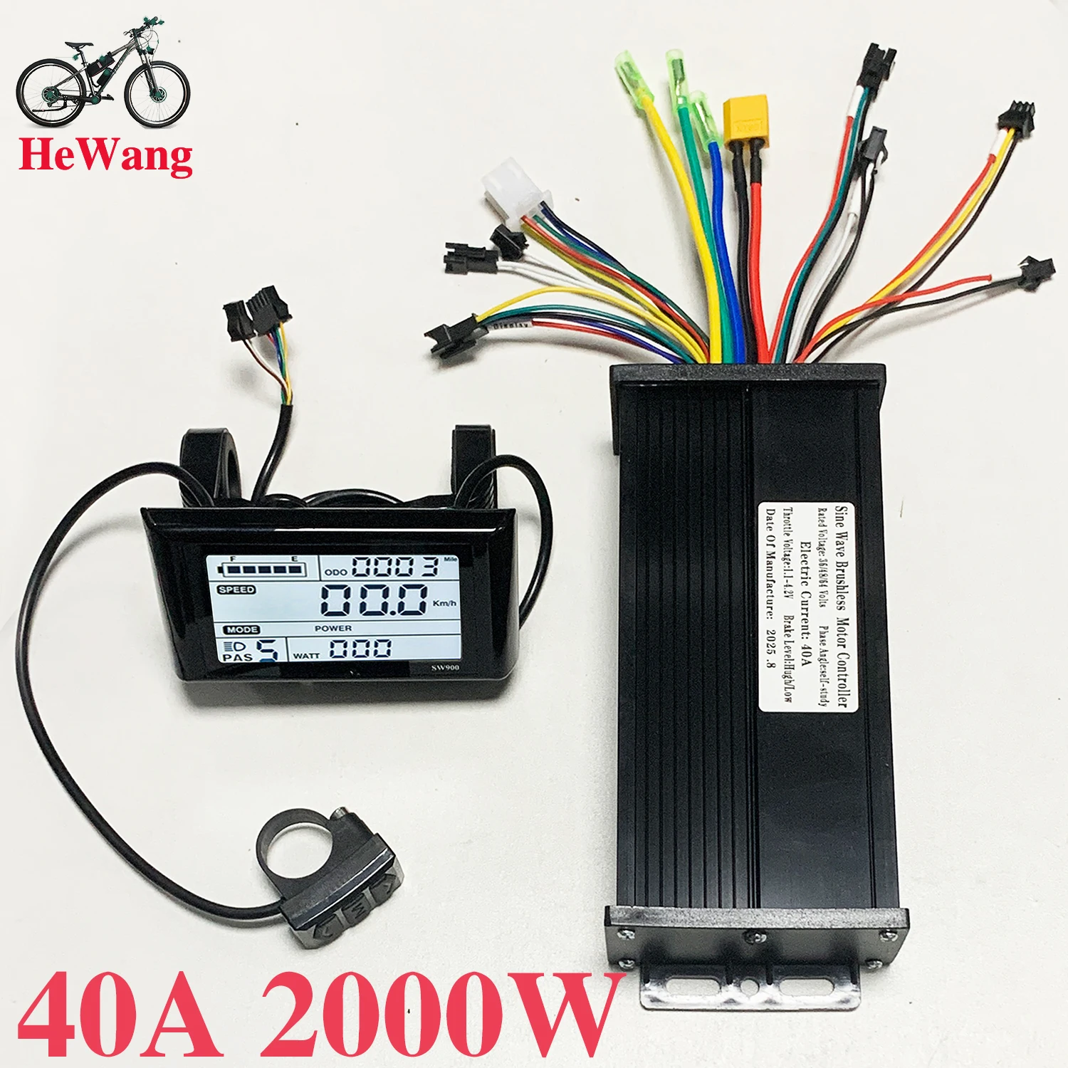 

36V 48V 60V 40A 1000W 1500W 2000W Ebike Brushless Motor sine wave Controller with SW900 LCD meter for E-Mountain bike Scooter
