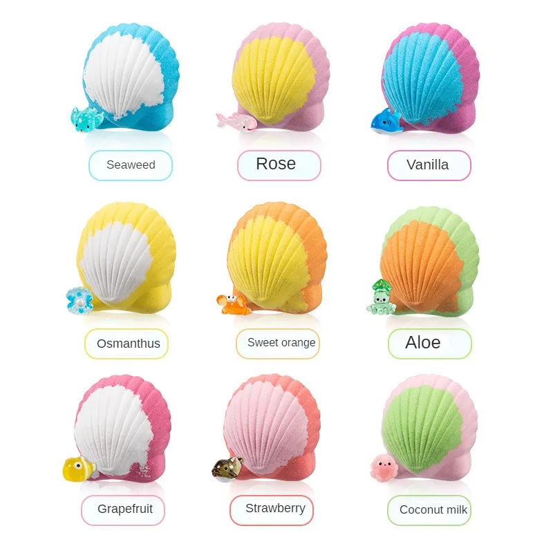 Toy Bath Salt Ball Bath Salt Essential Oil Scallop Bath Ball Explosion Salt Bubble Bath Shell Bath Ball Baby and Child Bath Ball