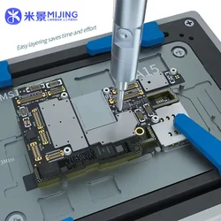 Mijing-Dobrável Magnetic Screw Pen, Rotação 360 °, ângulo ajustável, telefone móvel, Motherboard, Layered Repair Screwdriver Kit