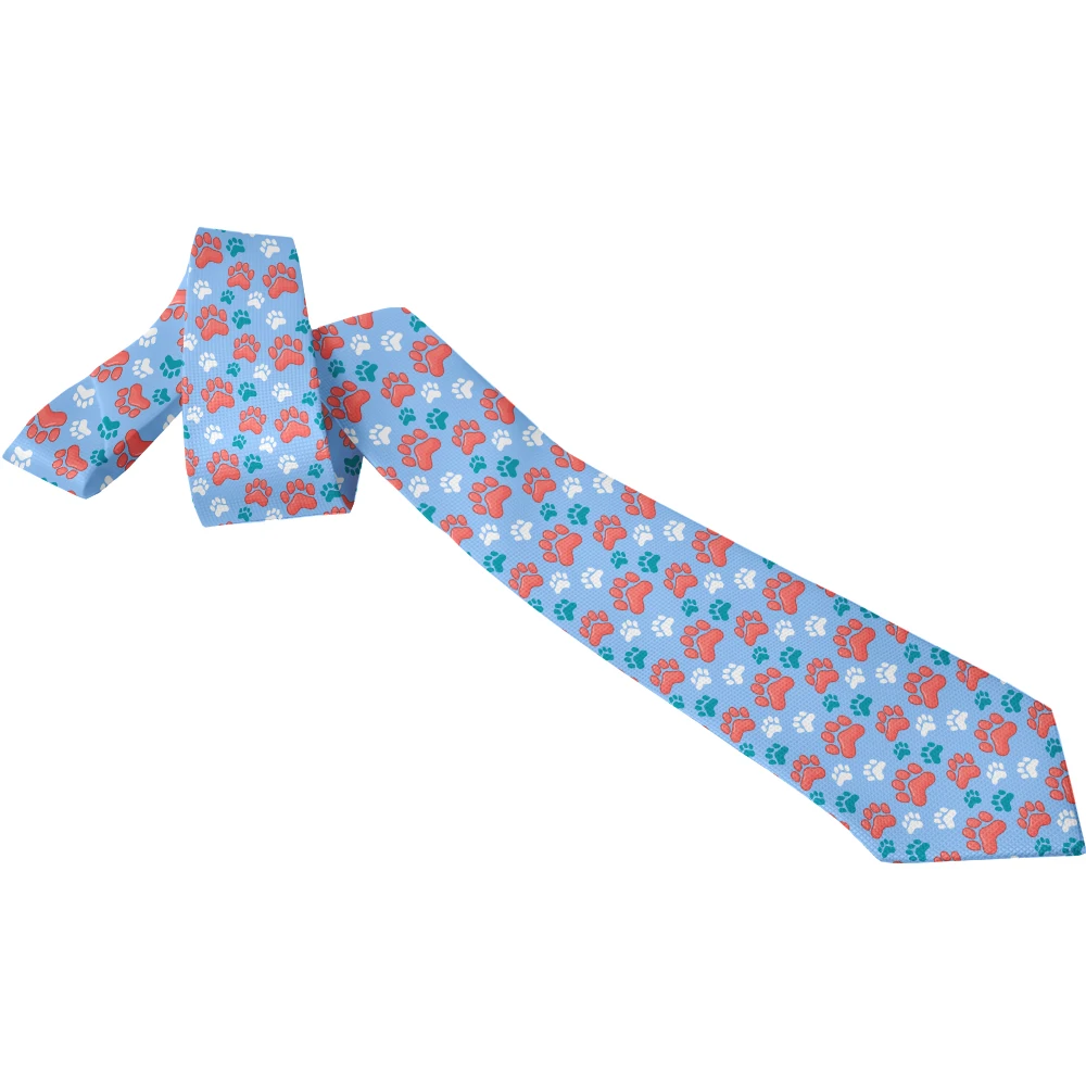 Fashion cartoon pink tie ladies pet cat claw dog claw pattern cute tie novelty Kawaii JK matching tie suitable for neutral