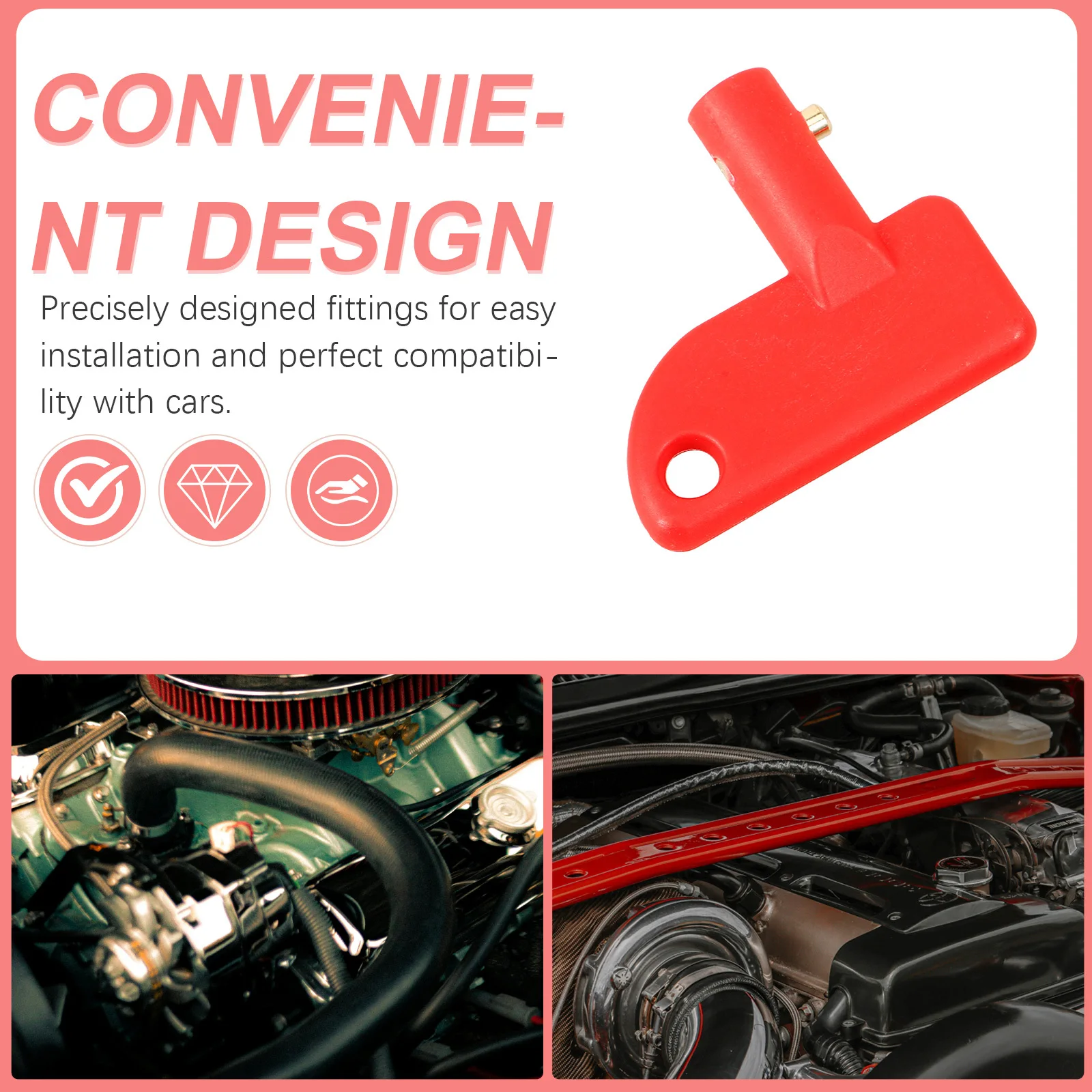 

1Pair Disconnect Switch Handles Practical Durable Shutoff System Replacement Fittings for Car Marine Vehicle Use