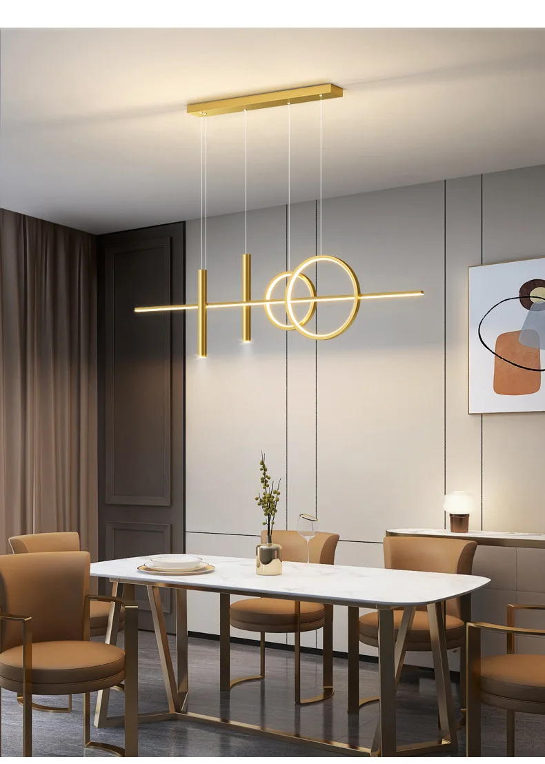 Restaurant Lichter nordischen Kronleuchter Licht Luxus minimalist ischen Esstische Barth eke Designer minimalist ische Streifen beleuchtung – Detail 10