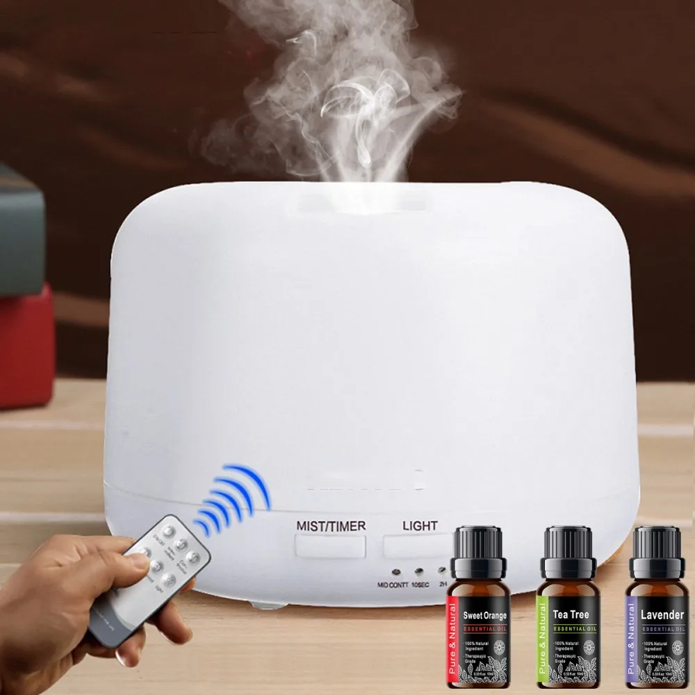 

Диффузор для дома, 7-цветный светодиодный диффузор с эфирным маслом, увлажнитель 300 мл - технология конденсационного дыма, дистанционное управление, в комплект входит 3 F