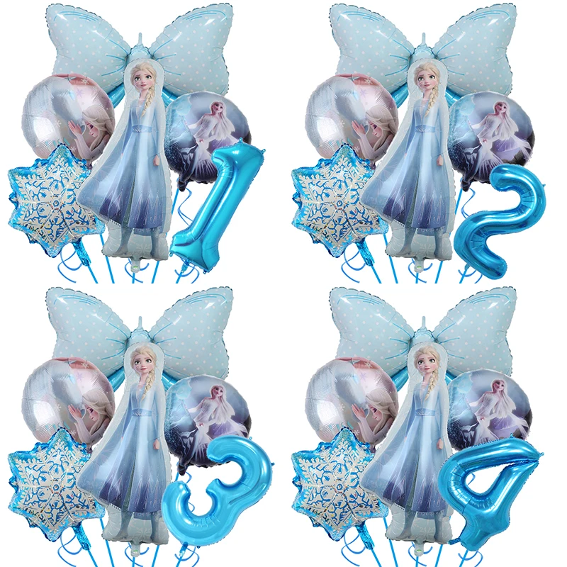 Big Bow Frozen Elsa Foil Birthday Balloons Set Disney Frozen Anna Olaf Balloons Decoration Accessories Elsa Princess Balloon