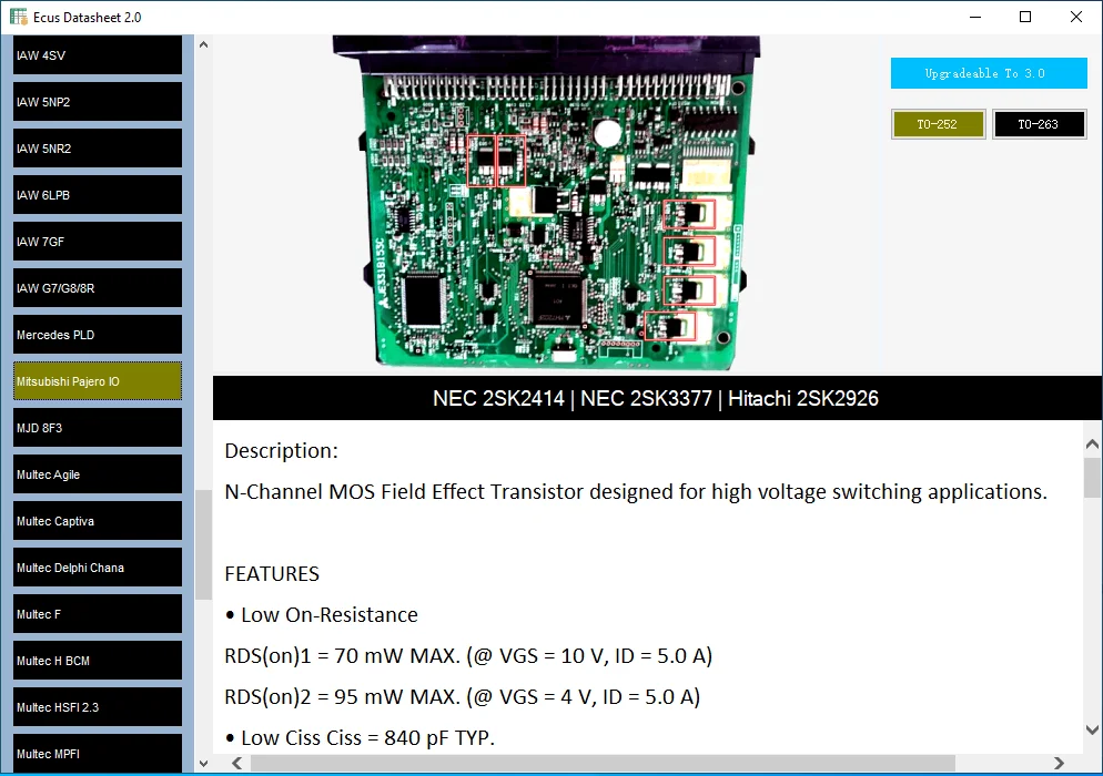 Ecus Datasheet 2.0 ECU Repair Software PCB Schematics with Electronic Components of Car ECUs and Additional Information