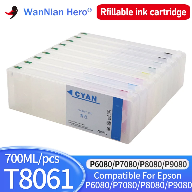 Empty Refill Ink Cartridge With Chip 700ML Compatible For SureColor P6080 P8080 P7080 P9080 Printer Ink Cartridge Refilable Ink