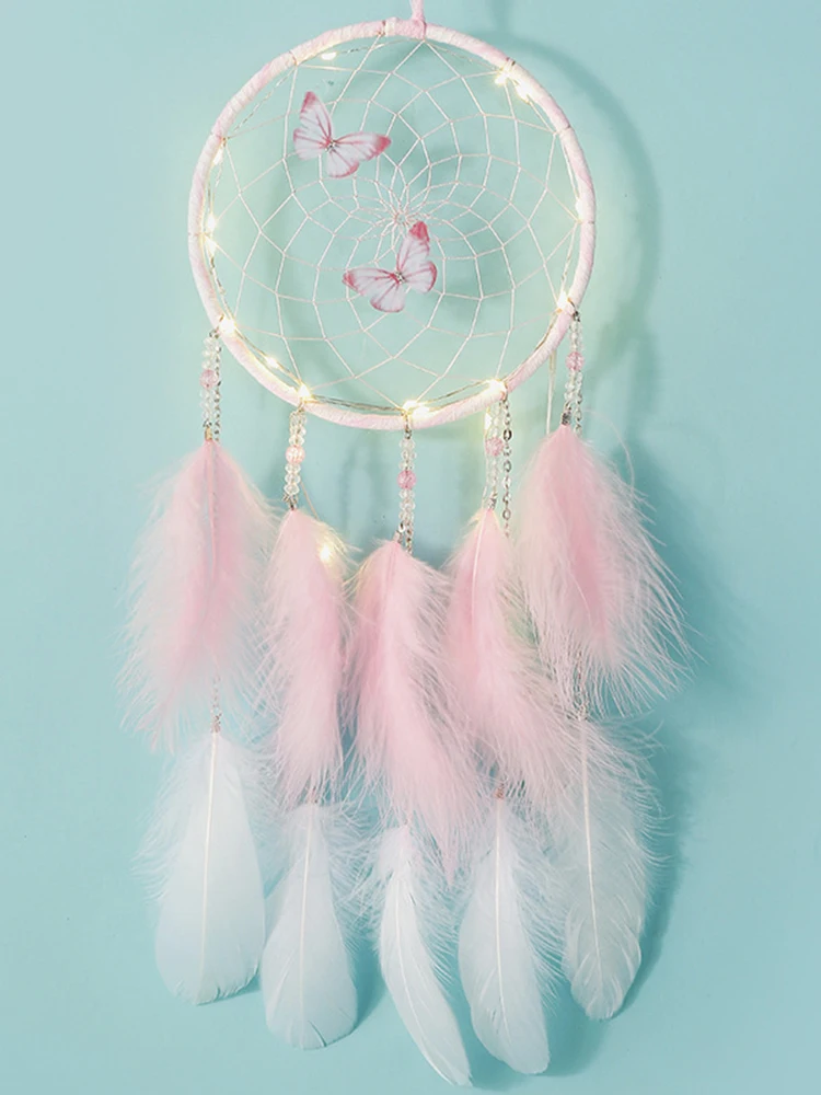 Dream Catcher Butterfly Wind Chimes Girls Room Pendant Bedroom Garden Outdoor Decorations Birthday Gift Creative Home Crafts