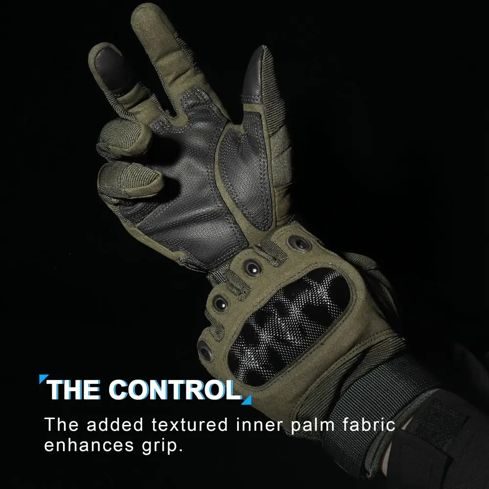 قفازات تكتيكية كاملة الأصابع للرياضة في الهواء الطلق وكرات الطلاء والصيد الادسنس القتالية وركوب الدراجات المضادة للانزلاق حماية العمل قفازات شاشة اللمس