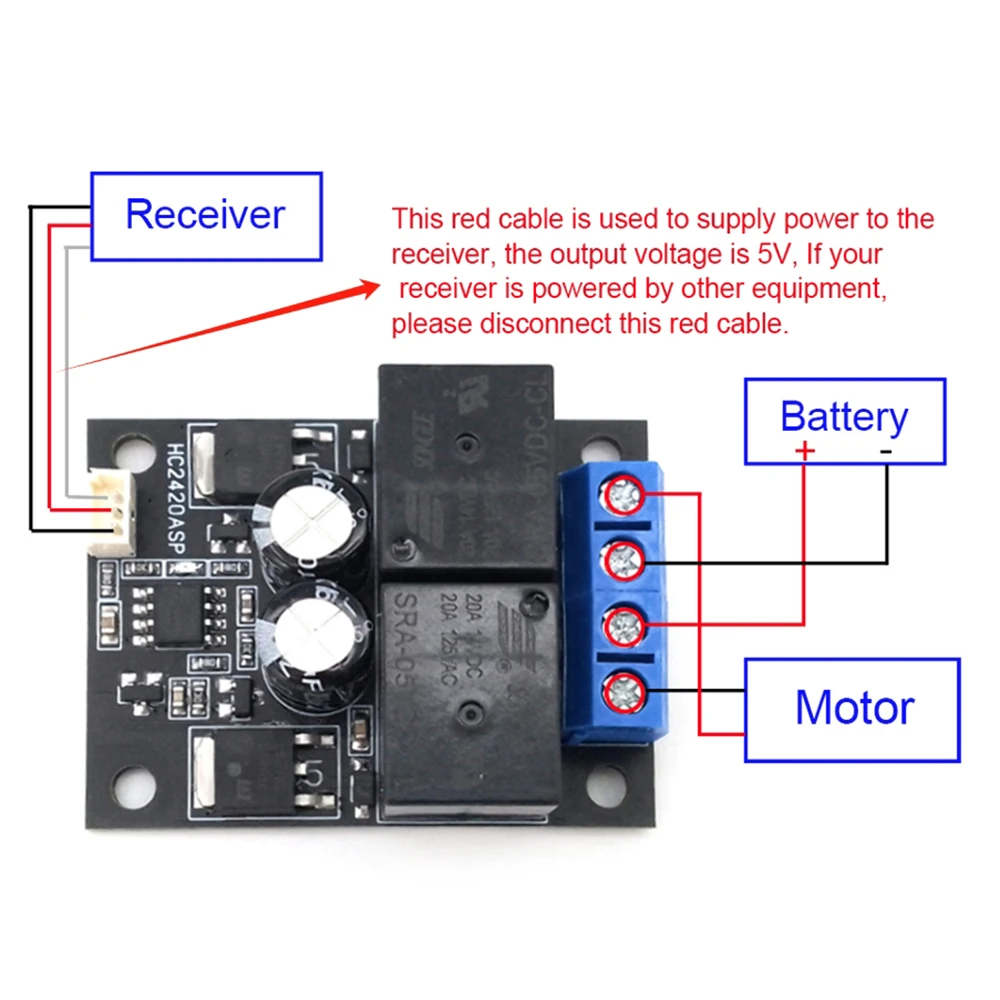 20 STKS 7-28 V Geborsteld DC Motor Controller 20A 2-Manieren Ontvanger Schakelaar Relais Vooruit Achteruit 5 V/0.3A UBEC Voor RC Boot Auto