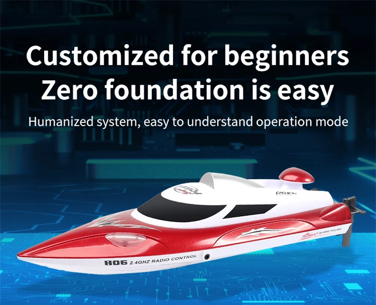 35km/H HJ806 2.4G High-Speed Remote Control Racing Boat With Water Cooling System /High Speed R/C boat Children Model Toys