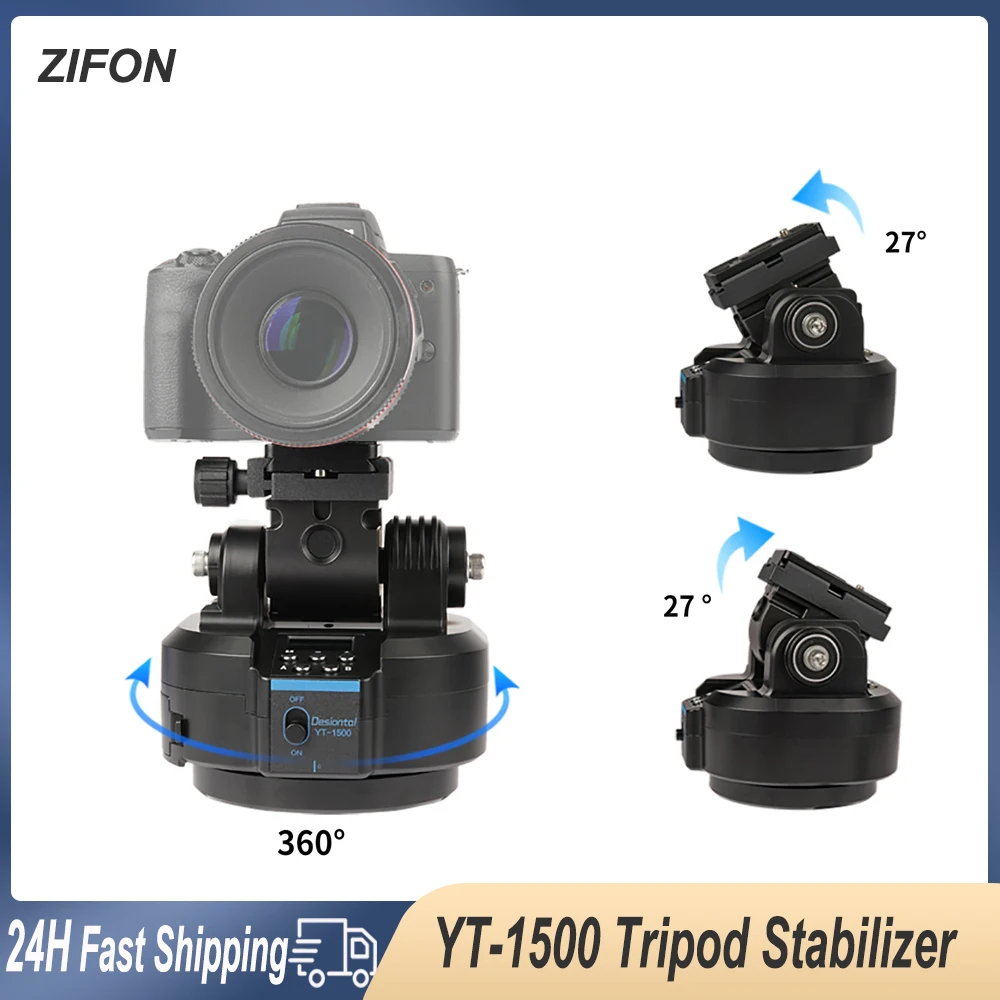 

ZIFON YT-1500 360-degree Wireless Tripod Stabilizer with Remote Control Panoramic Head Motorized Rotating for Phone Vlog Live