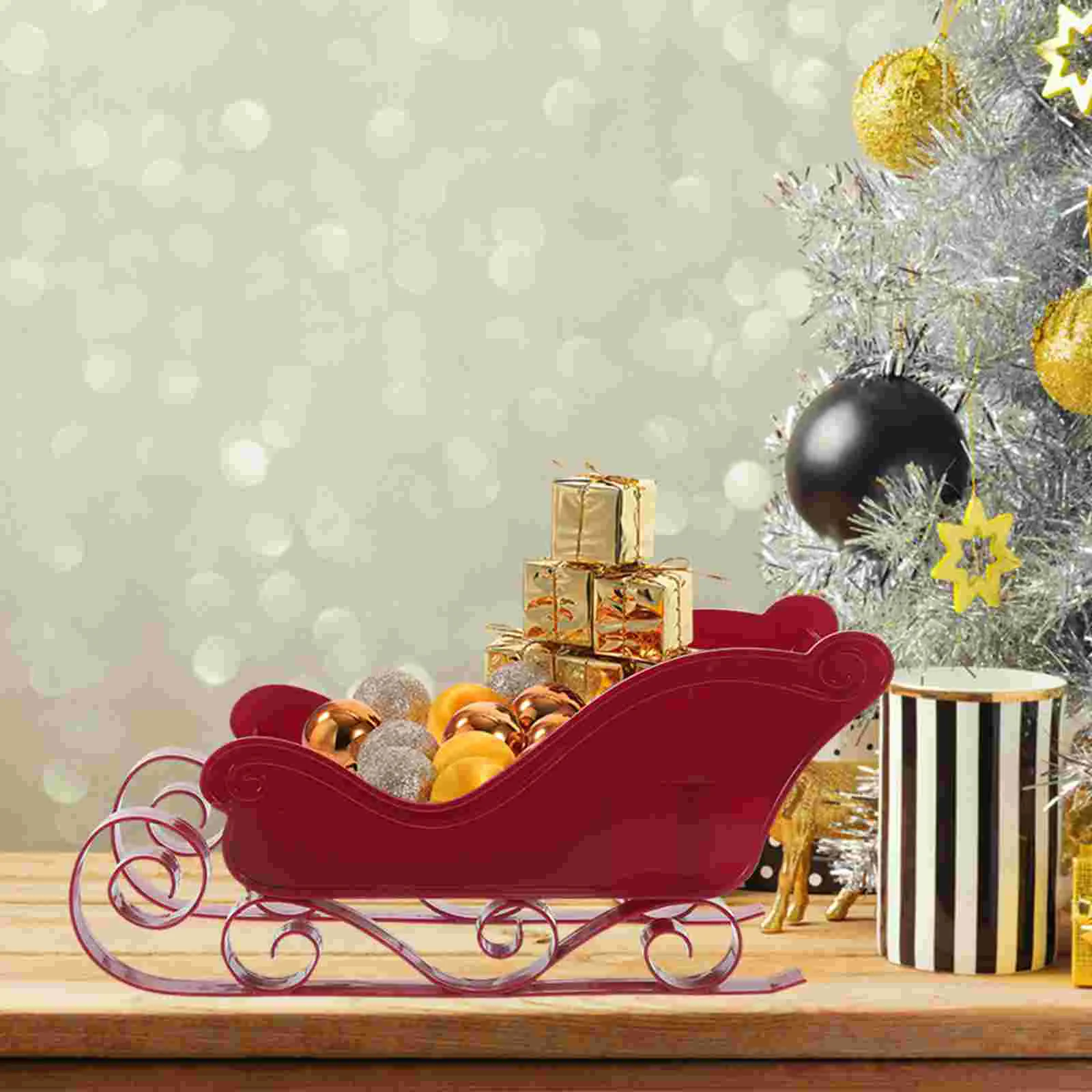 

Christmas Tree Sleigh Mini Decoration Xmas Ornament Pendant Desktop Adornment Red Hanging Father