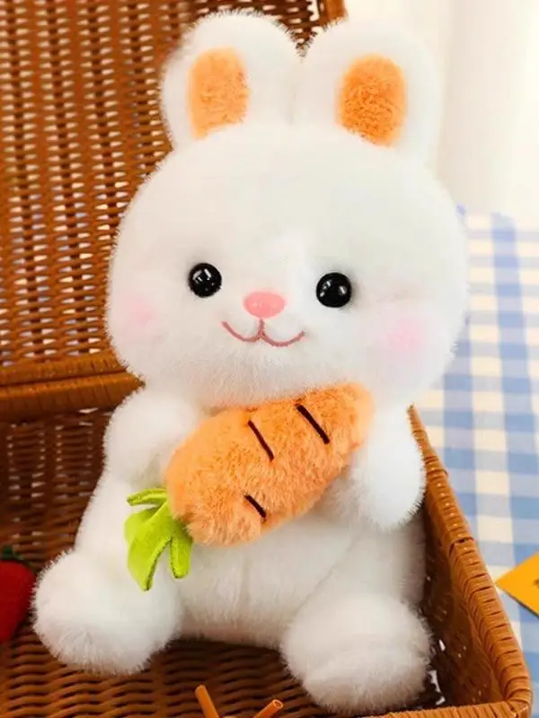 

Милая плюшевая игрушка-кролик для девочек, мягкая тканевая кукла-подушка, игрушка-обнимашка с наполнителем из полиэстера