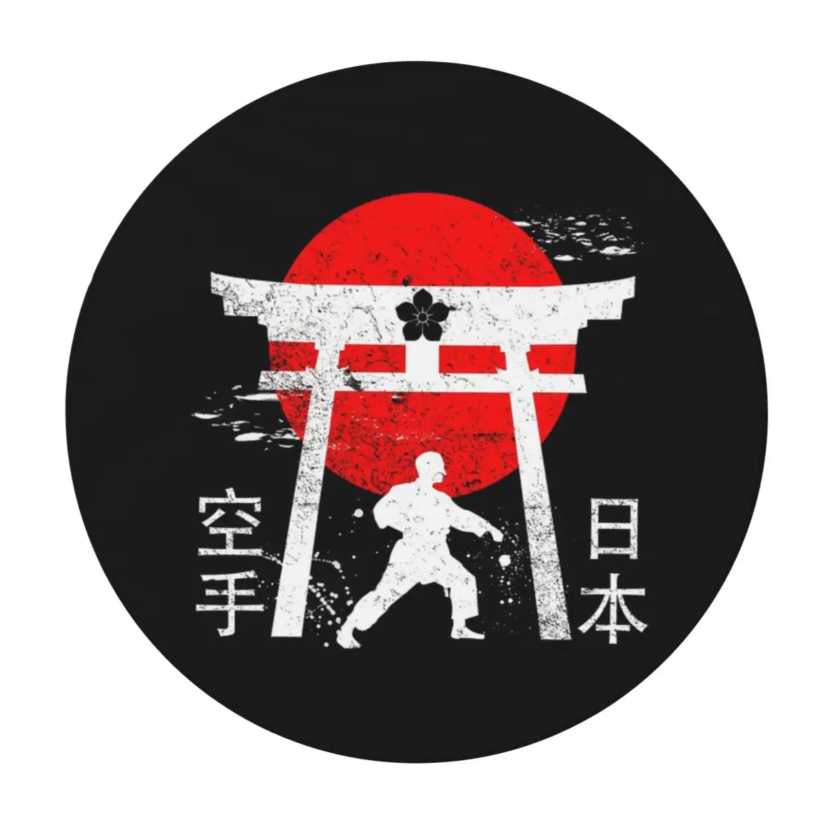Budo Soul Karate Spirit Martial Arts Waterproof Round Tablecloth Oilproof Table Cloth for Kitchen Events Dining Table Cover