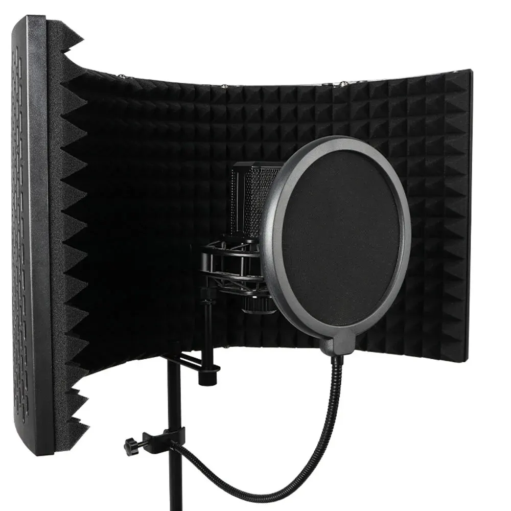 G-MARK 5 bouclier d'isolation de microphone statique de studio professionnel de livre de réflexion de panneau adapté à tout micro à condensateur