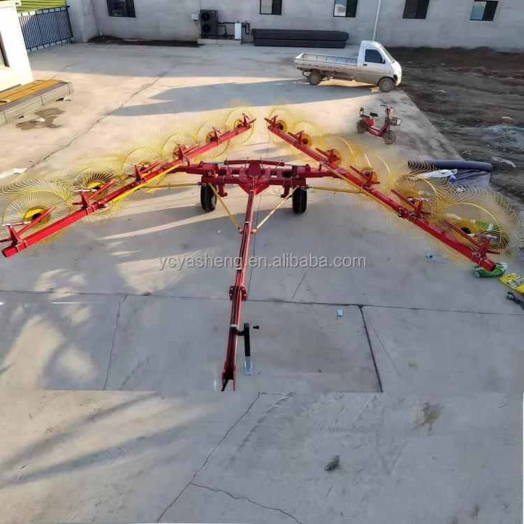 Tractor Implement Wheel Hay Rake Tedder Machine with 7.5m Working Width on Sale