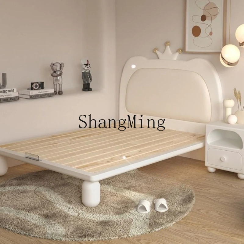 

FG solid wood bed cute cartoon home bed bedroom furniture set induction light with suspension children's bed