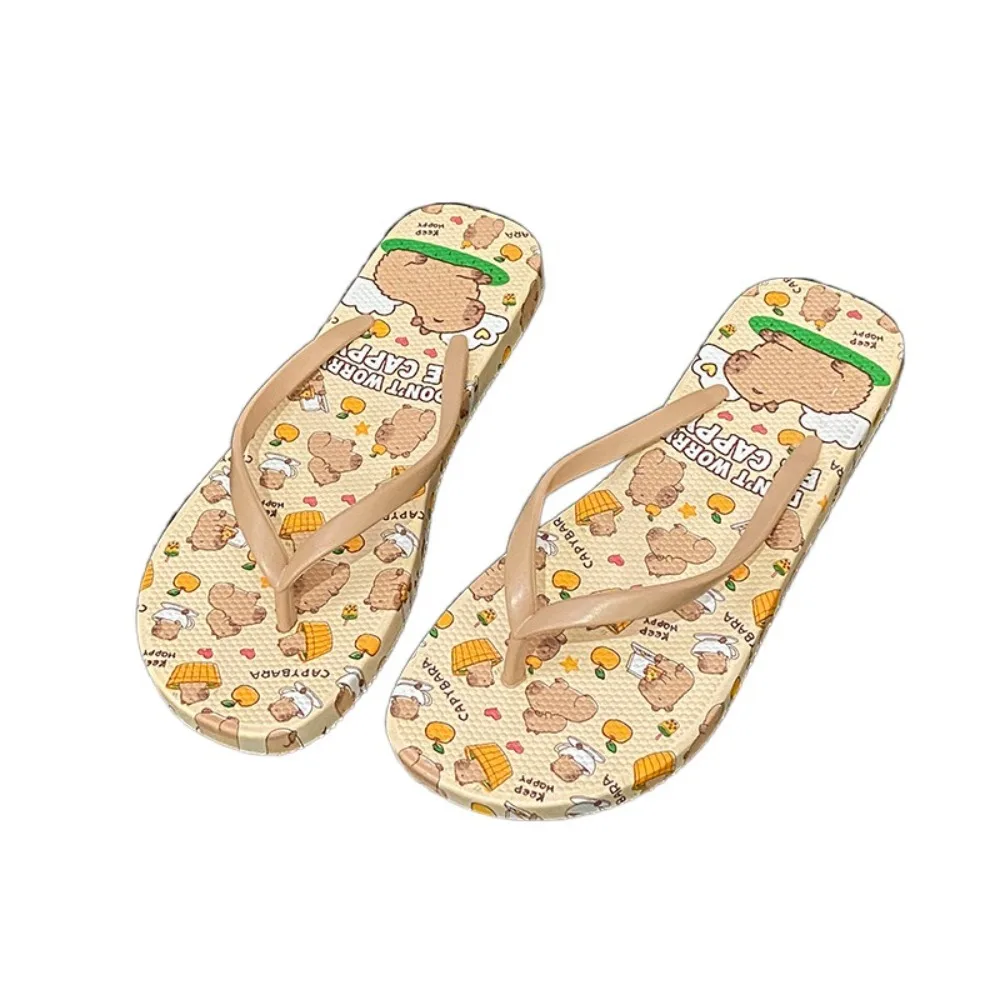 Fashion PVC Capybara Flip Flops Anti Slip Soft Sole Beach Slippers Shoes Cartoon Slides Sandals Beach