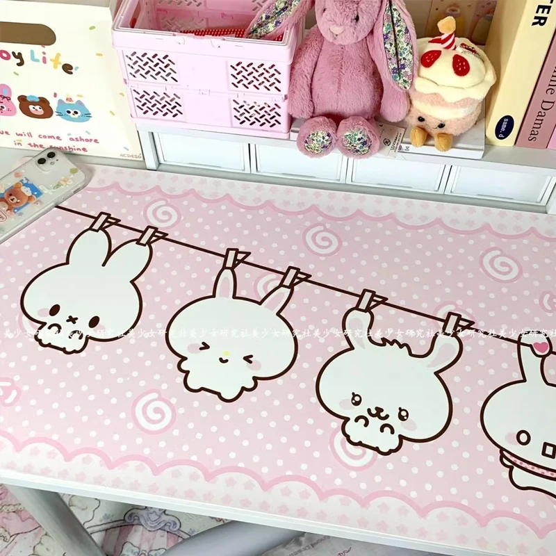

Коврик для мыши INS Rabbit Cute Cartoon Pink Leather PU: милый мультяшный дизайн, розовый цвет, из искусственной кожи, для офисного стола, компьютера, игровой, для ноутбука, клавиатуры