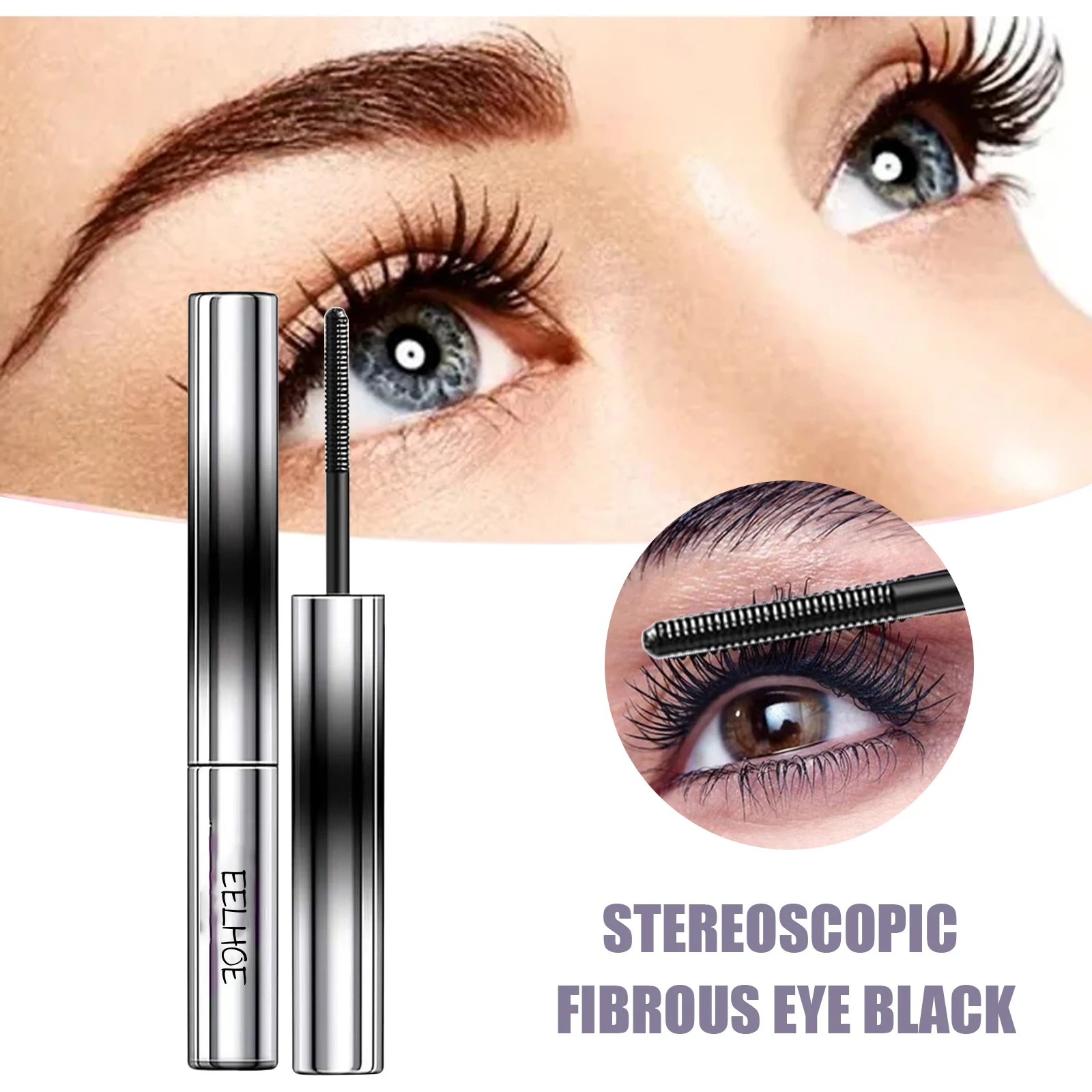 Black Volume Mascara - Smudge-Proof Tubing Mascara for Fuller, Thicker Lashes, Adds Volume & Length Long Lasting Naturally Thick