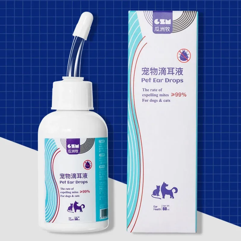 Pet Ear Drops Cat Dog Ear Cleaner Mites Removal Earwax Clean Infection Control Deodorizing Relieve Itching Dog Ear Wash Solution