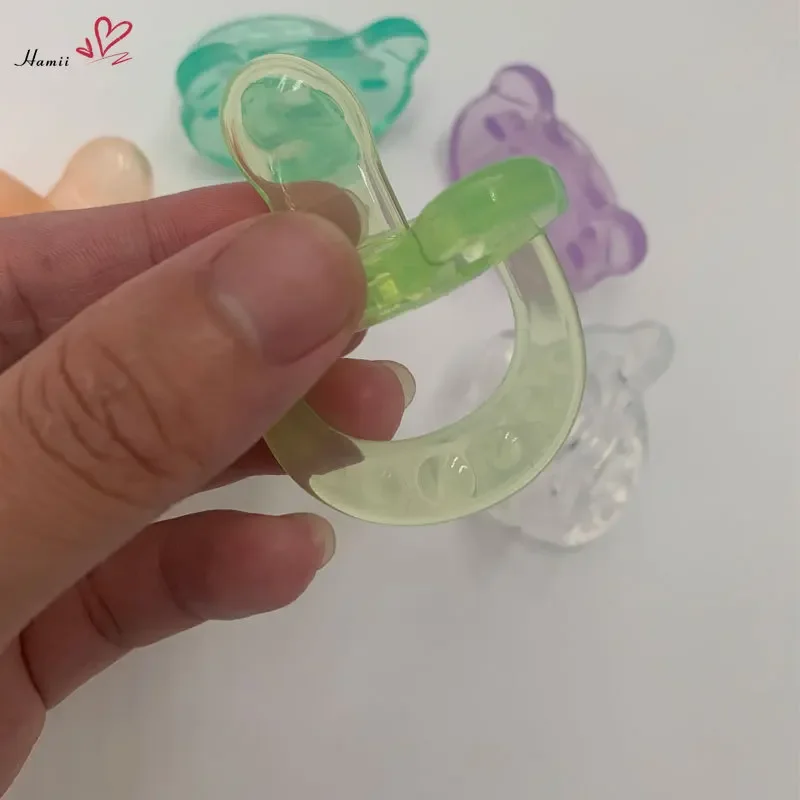 Newborn Baby Pacifier Food Grade Silicone Safety Transparent Soft Dummy Teat Sleeping type Infant Nipple Soother For Boy Girls