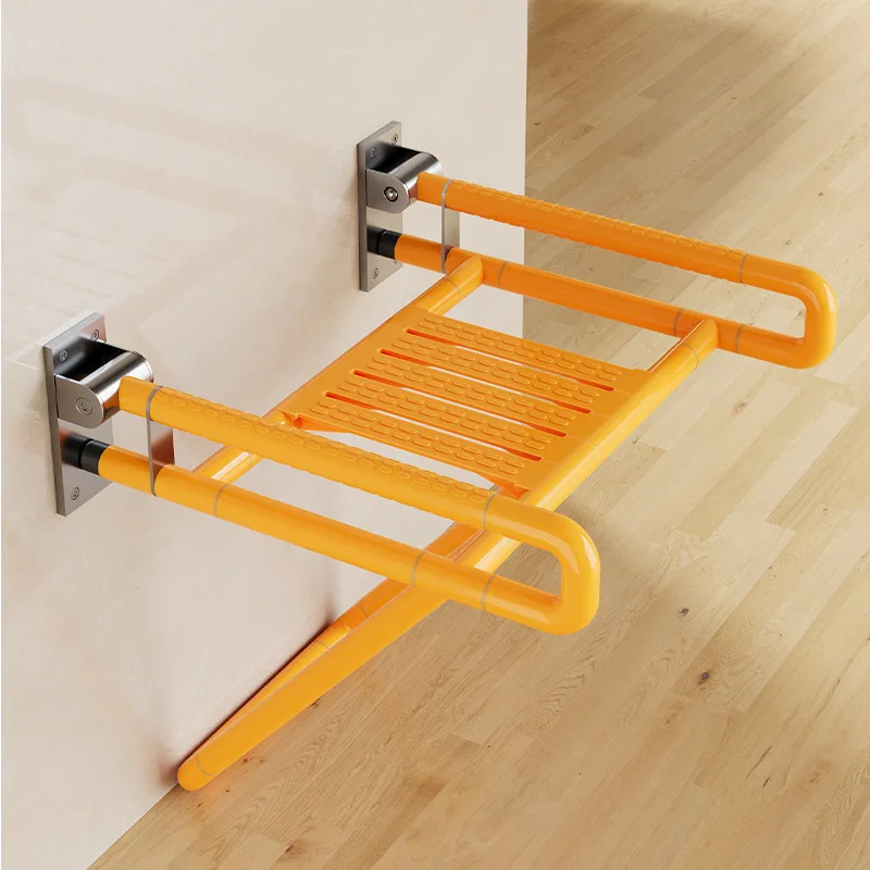 Складной стул для ванной комнаты для пожилых людей, безопасный утолщенный подлокотник, стул для ванны без барьеров, перевернутое настенное сиденье для ванной комнаты