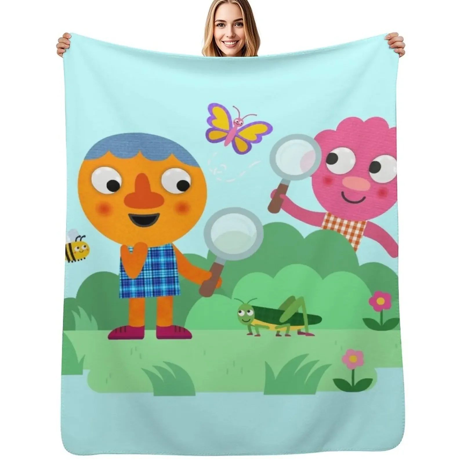 

Noodle & Pals Bugs Throw Blanket Blankets For Baby Sofa Quilt christmas decoration Blanket