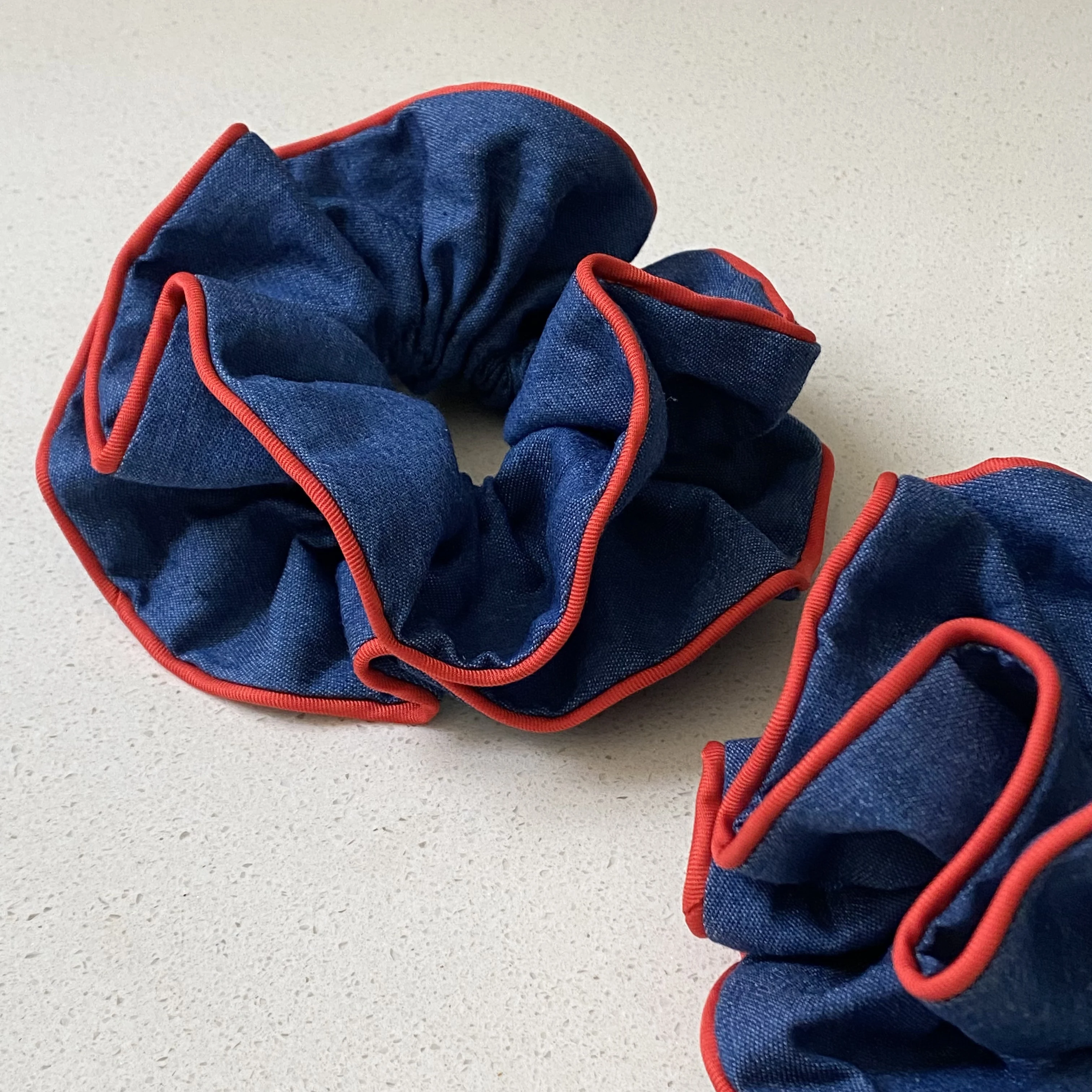 1 coleteros vaqueros con ribete rojo, accesorios elegantes para el cabello para mujer, lindos lazos para el cabello para uso diario y de fiesta
