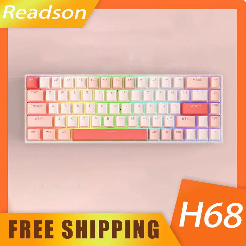 

Readson H68 Mechanical Keyboard Customized Bluetooth Wireless Three Mode 2.4g Hot-Swap Keyboard Ergonomics For Gamer Office Gift