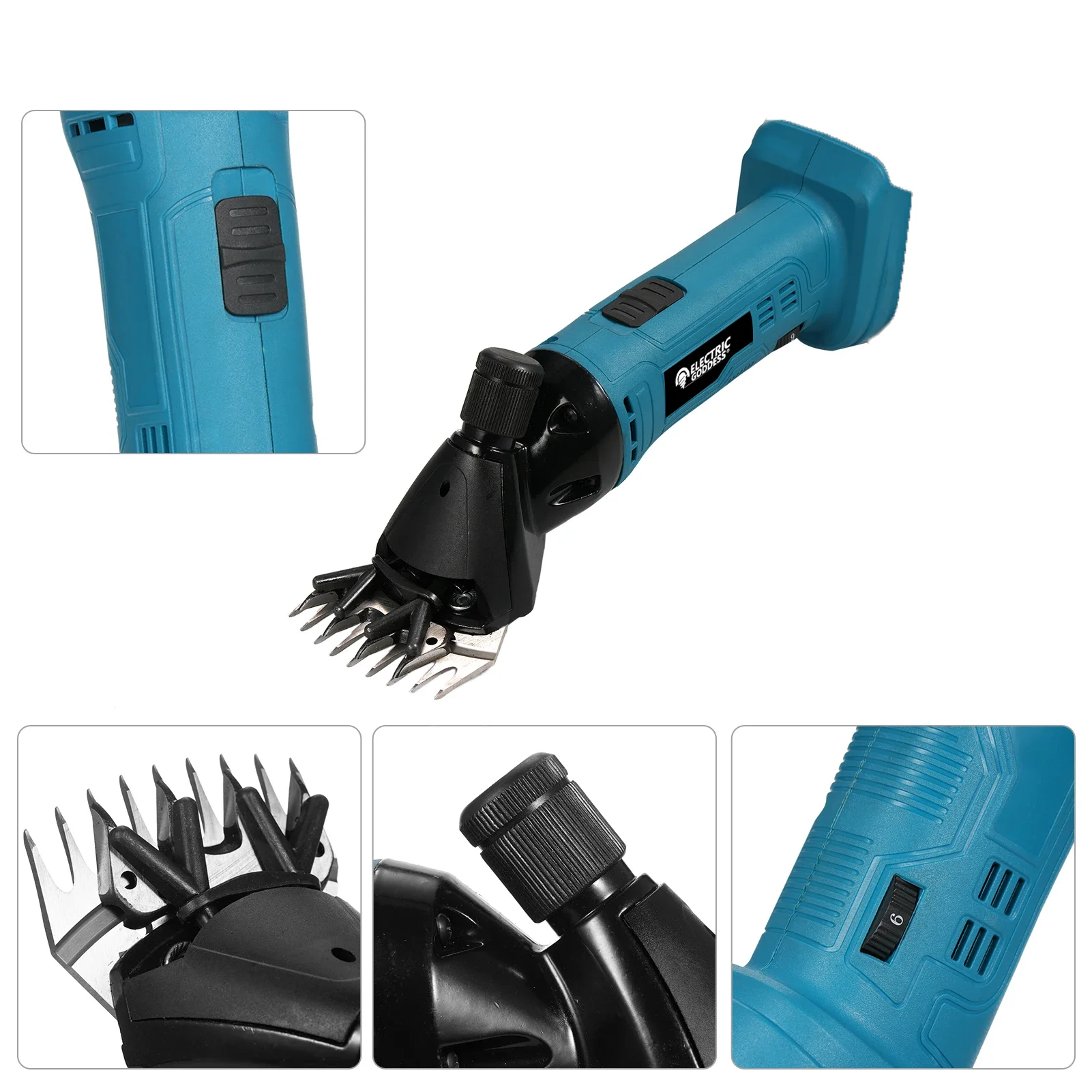 2400RPM 6 Speed 9 Teeth Electric Sheep Pet Hair Clipper Shearing Kit Shear Wool Cut Goat Pet Animal Shearing Supplies Farm Cut