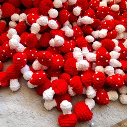 Knitting Wool Crochet  Woven Red Mushroom Hair Accessories Children Hats Scarf Clothes Socks Cartoon DIY Decoration Accessories