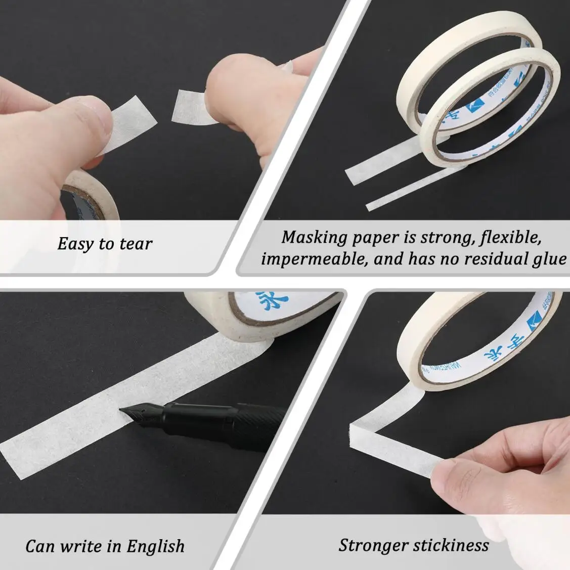 4 rotoli di nastro per strisce per nail art 0,5 cm / 1,2 cm linee francesi plaid effetto griglia adesivi per unghie adesivo bordo guida suggerimenti strumenti per manicure 1