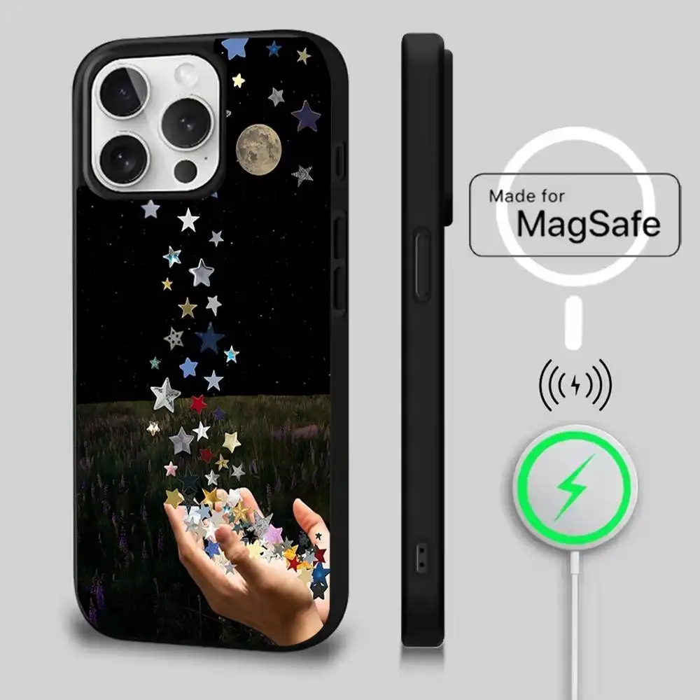 Colorful Star Phone Case  For iPhone 17,16,15,14,13,12,11,Pro,Max,Plus,Mini,Magsafe,Magnetic Wireless Charging Case