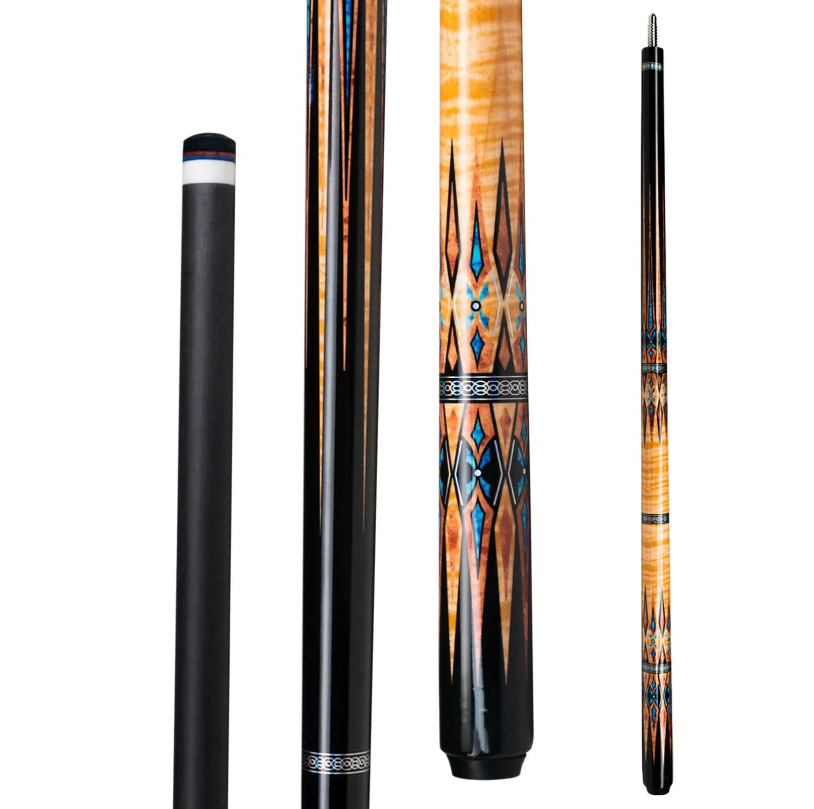 Canadian Maple Sticker Butt 12.5mm  Tips Carbon Fiber Shaft Billiard Pool Cue Stick Black 8 Ball Cues