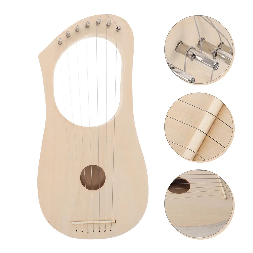 

1 Set 7 String Bass Lyre Harp Wooden Diy Musical Instrument For Beginners Unpainted Solid Wood String Easy Assembly Traditional